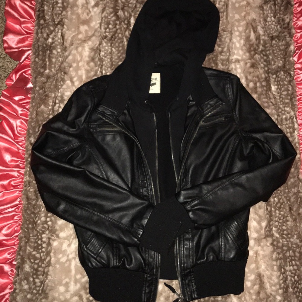 Leather jacket with a cotton jacket layer ✨